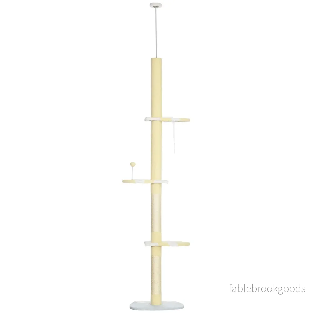 Justerbar kattskrapstolpe med lekboll, 220-260 cm