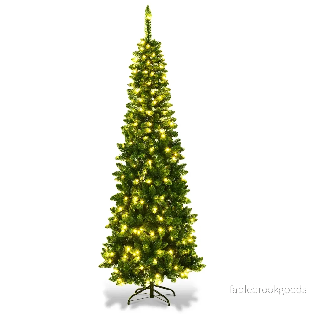 Julgran – Högkvalitets PVC nålar Pennformad – 225 cm – Grön