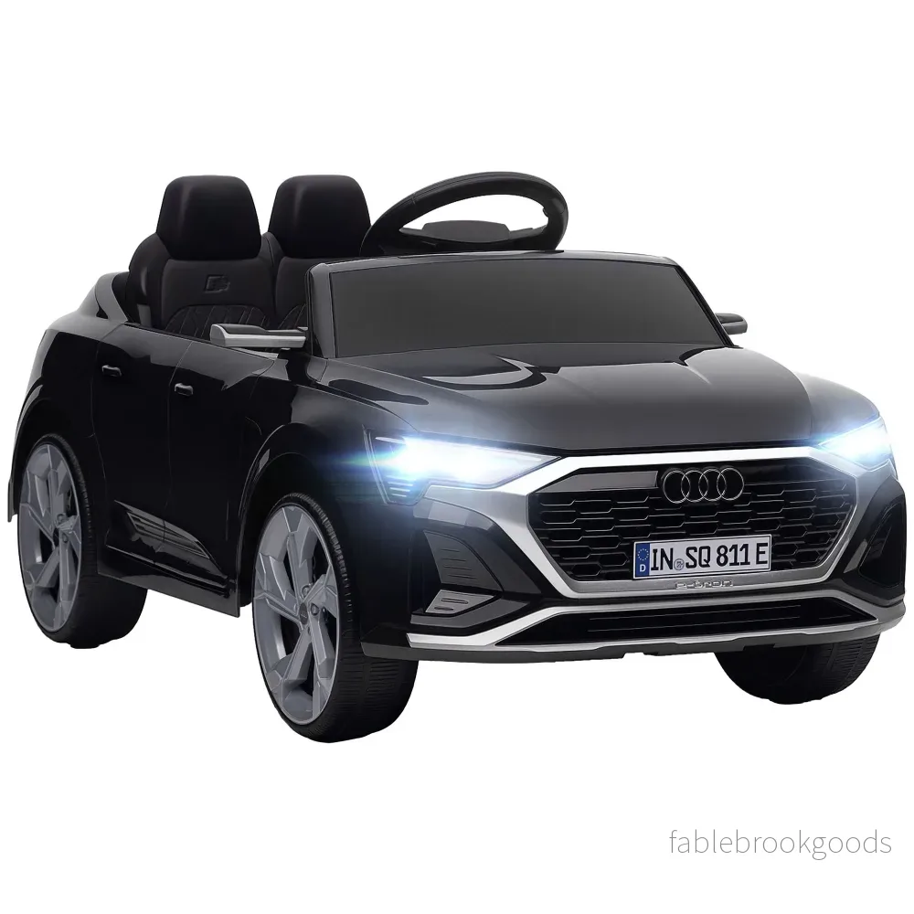 Elektrisk åkbil, 12V Audi Q8, Fjärrkontroll, Svart