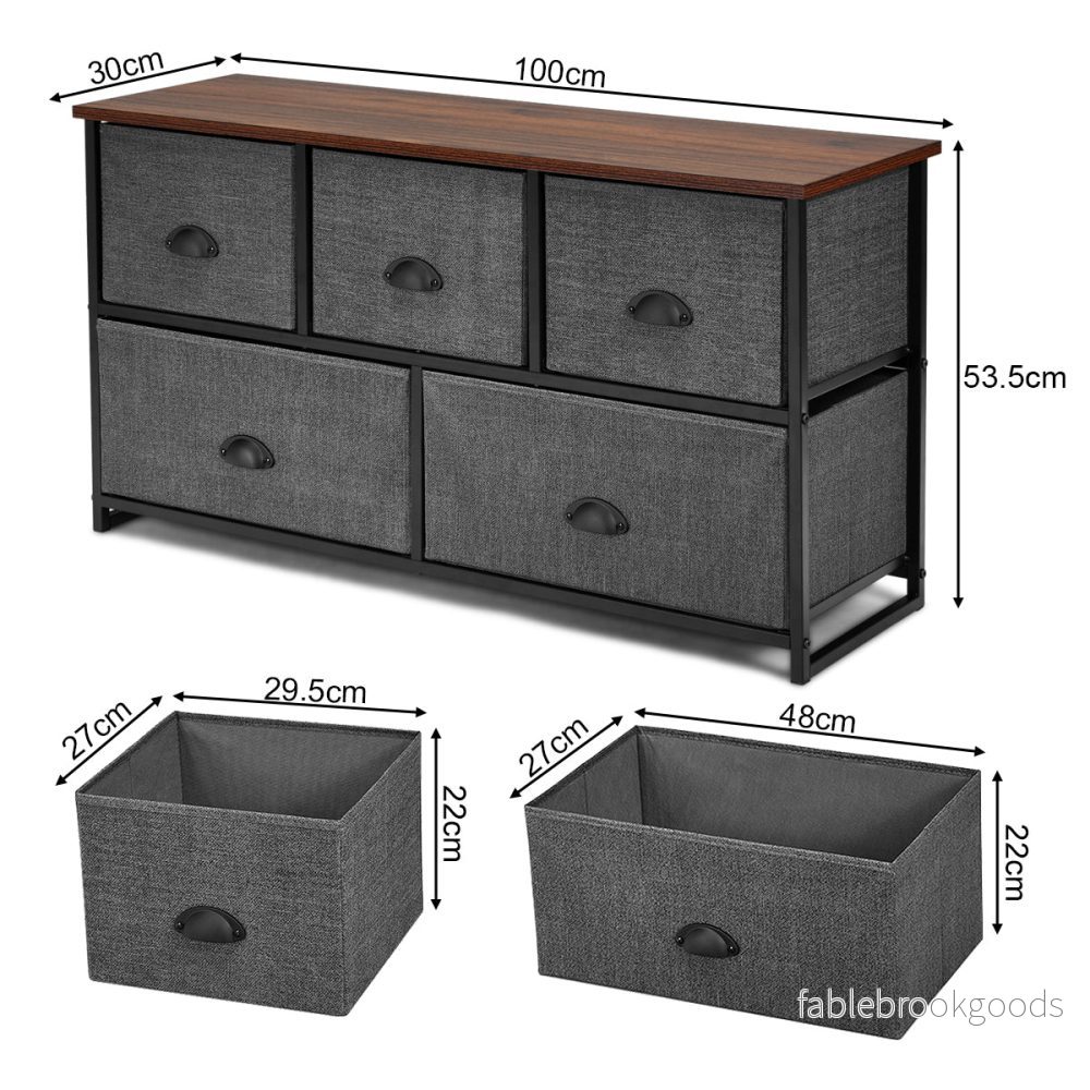 Förvaringsenhet – med lådor Horisontell kubförvaringslåda – 5 100 x 30 x 53,5 cm – Grå - Bild 2