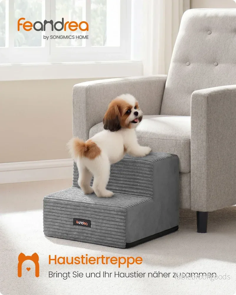 Hondentrap - Met Antislip Treden - Voor Kleine Honden - Rustig grijs - 30 x 38 x 28 cm - Bild 2
