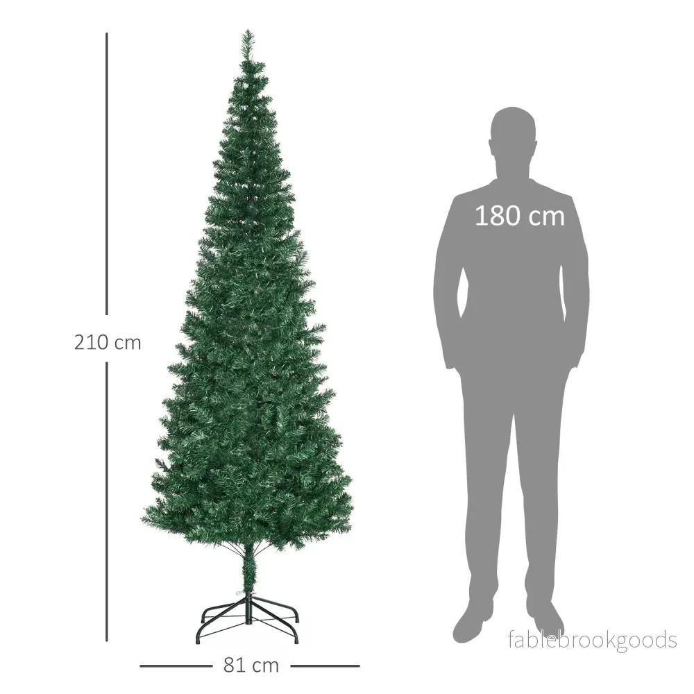 Konstgjord julgran – 2,1 m, PVC, 631 grenar, grön - Bild 3