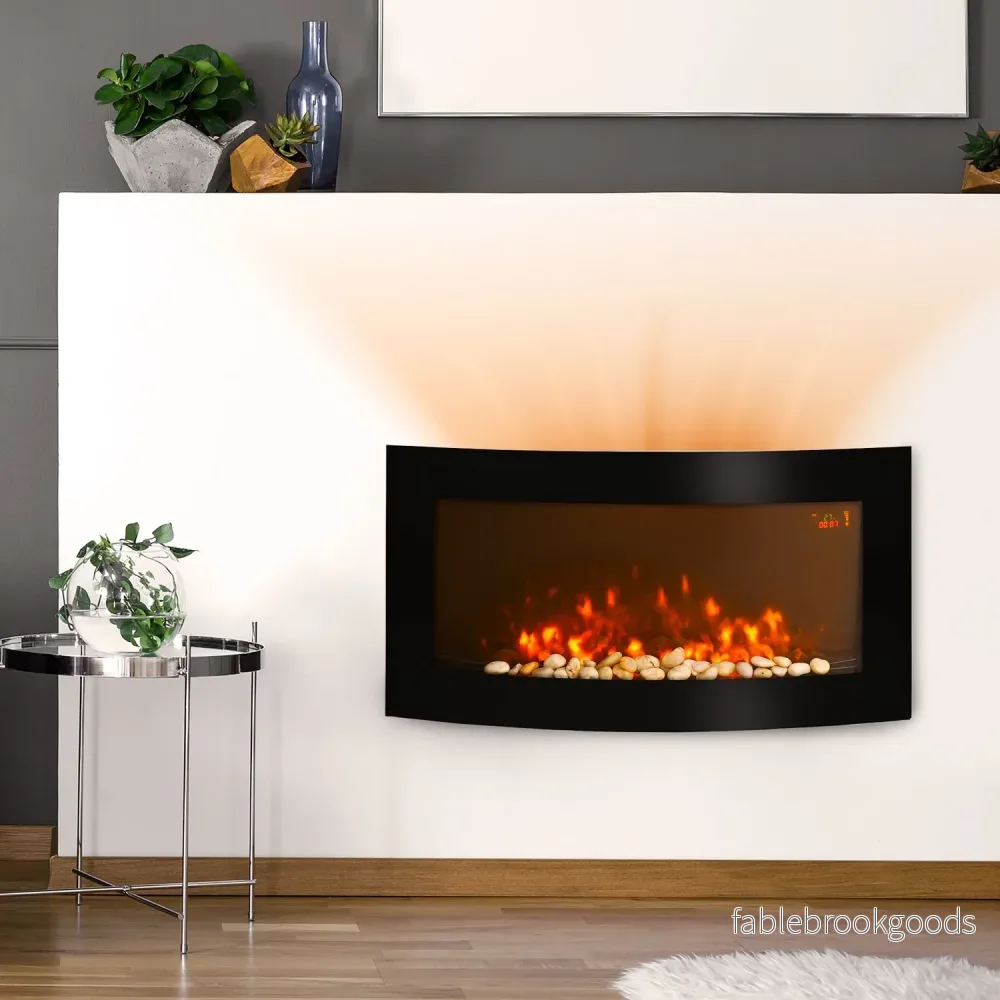 Modern vägg elektrisk öppen spis – 89,2 x 13,5 x 48cm - Bild 2