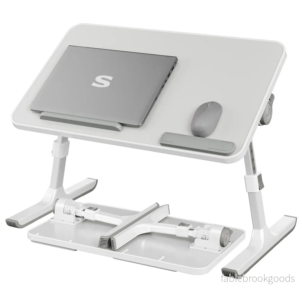 Laptoptafel - 52 x 30 cm - Met Lade - Aluminium Frame - Grijs