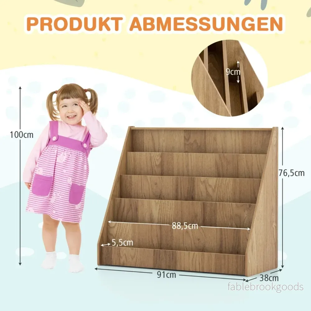 Barnhylla – med fack Barnbokhylla Tidningsställ Förvaringshylla – 5 – Natur - Bild 2