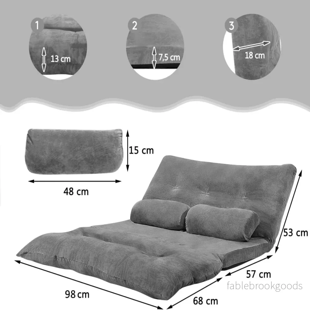 Justerbar – golvsoffa Multifunktionell nivå – 6 178 x 98 x 18 cm – Grå - Bild 2