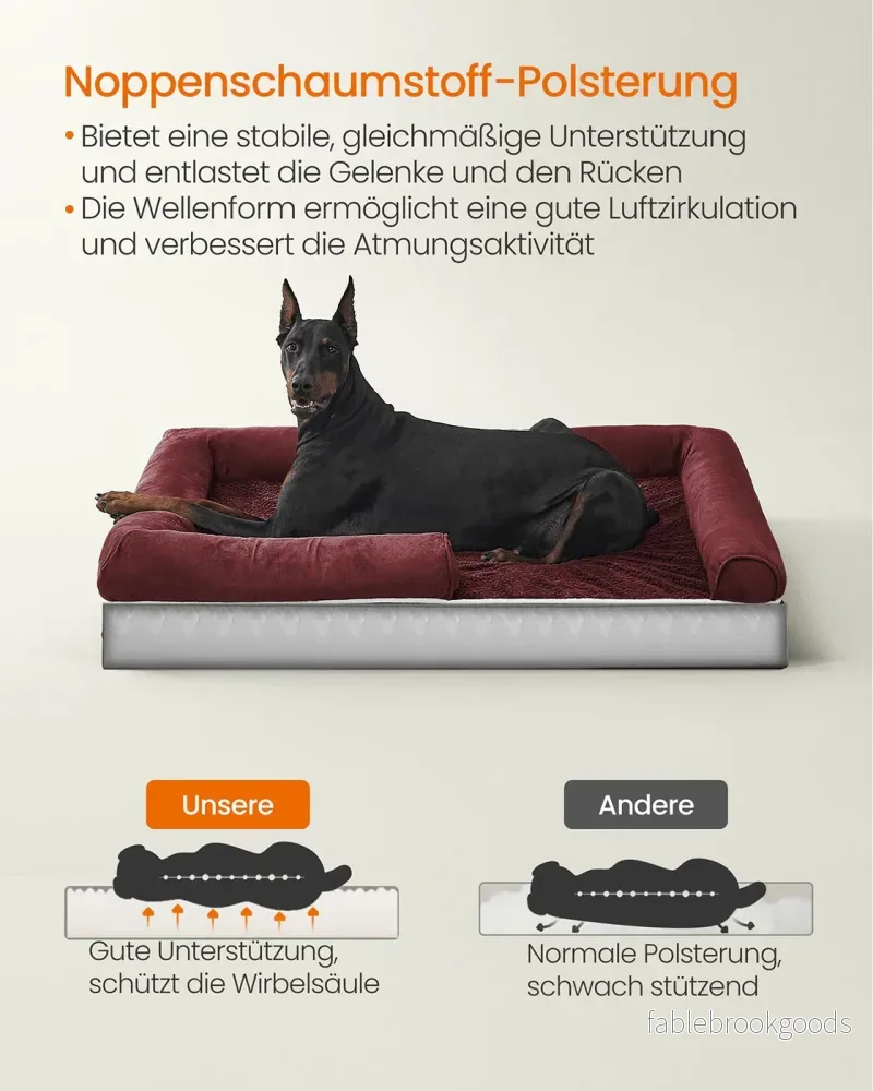 Ortopedisk hundsäng – Avtagbar kudde – Bärröd - Bild 3