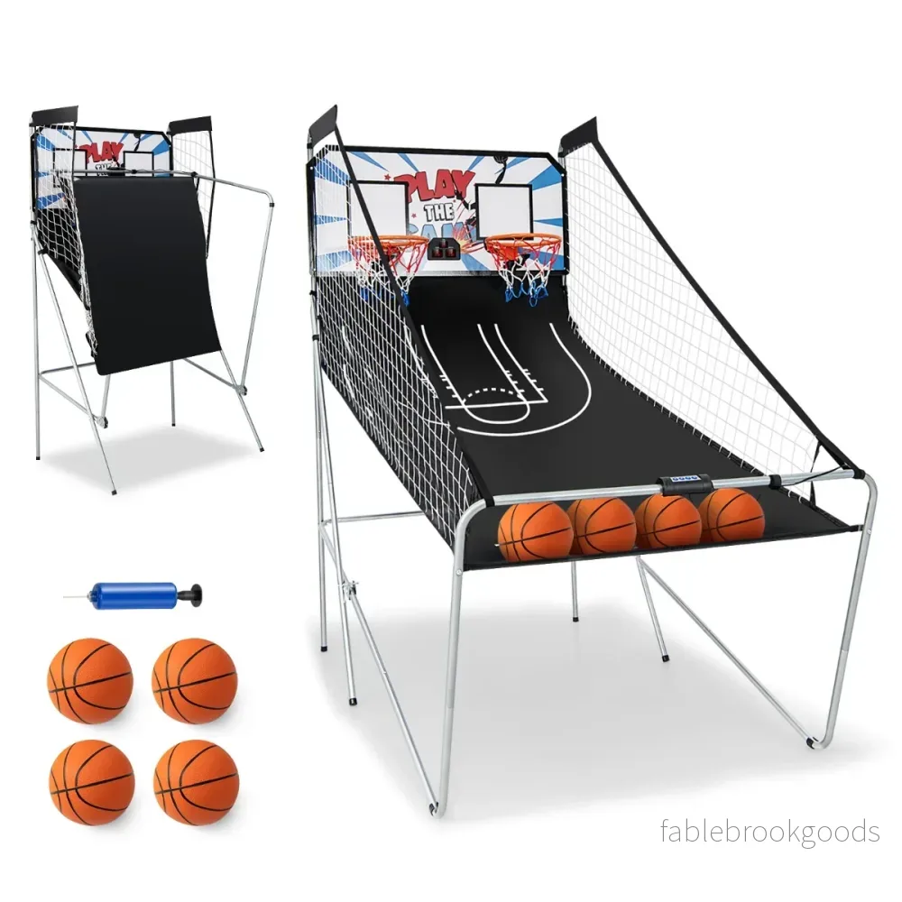Basketmaskin – Vikbar arkadspel med korgar vita – 2 – Svart - Bild 2