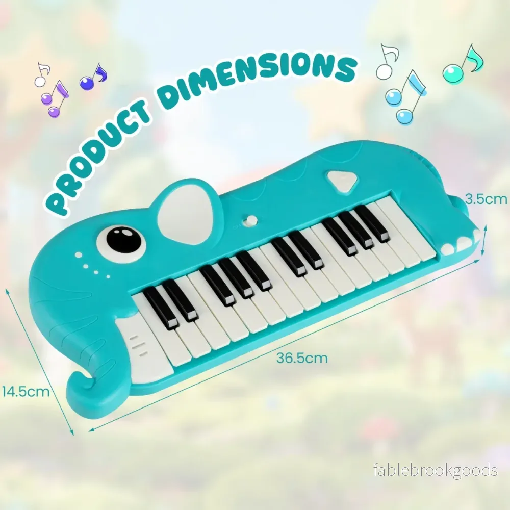 tangent – barn digitalpiano med inbyggd musik och ljus elektronisk – 25 – Blå - Bild 2
