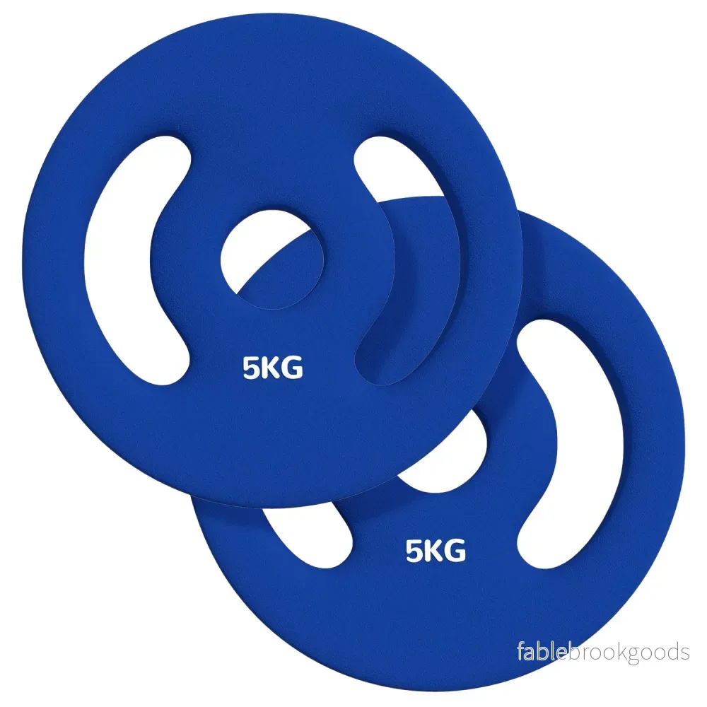 2 x 5 kg Blå Hantel Viktskivor, 30 mm Borrning