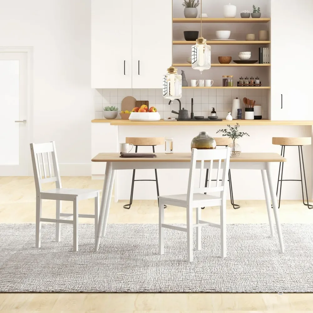 White Pine Wood Matsalsstol Set om 2 – 41x47x86 cm - Bild 2