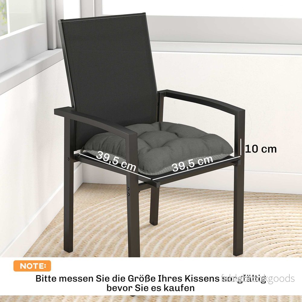 Set med 4 dynor till utomhusstolar, halkfria, 39,5x39,5x10 cm - Bild 3