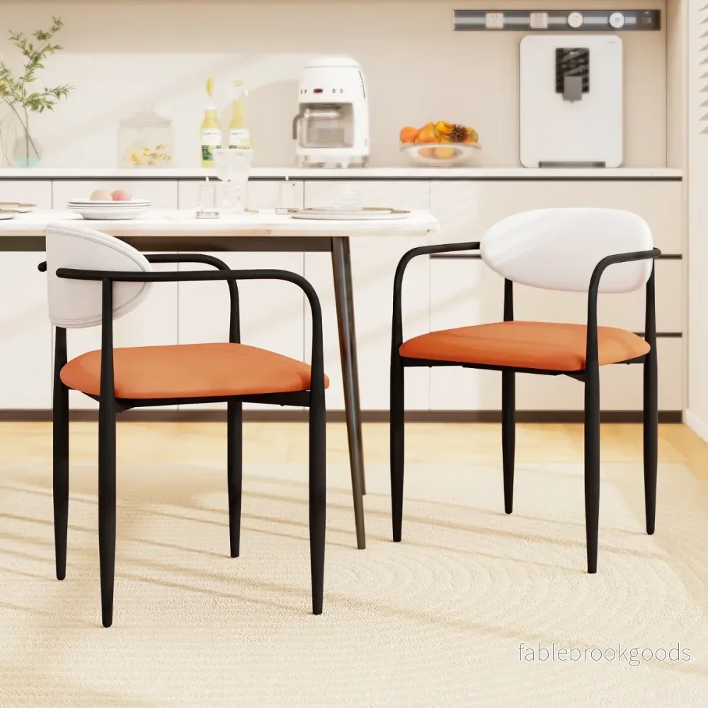 pack – matstolar med vadderad sits och ryggstöd, stoppade köksstolar – 2 – Orange - Bild 3