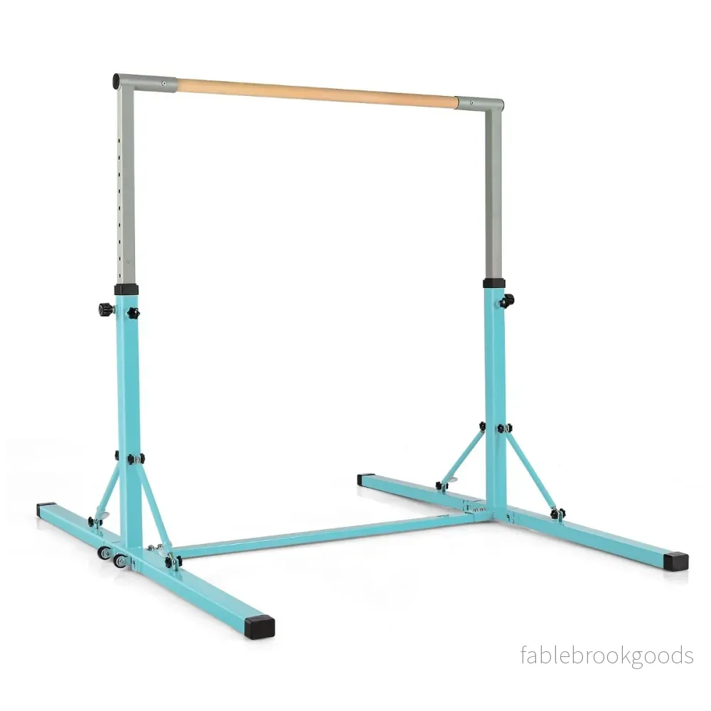 Horisontell – gymnastikstång, justerbar i höjdled, gymnastikstänger upp till lastkapacitet för inomhusbruk – 100 kg – Grön - Bild 2
