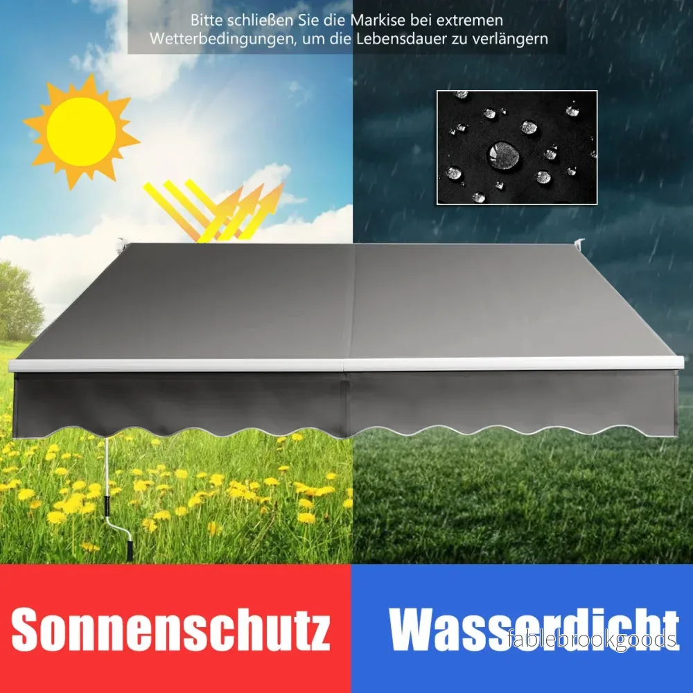 Solskydd – utdragbar markis aluminium terrass – 295 x 250 cm – Grå - Bild 3