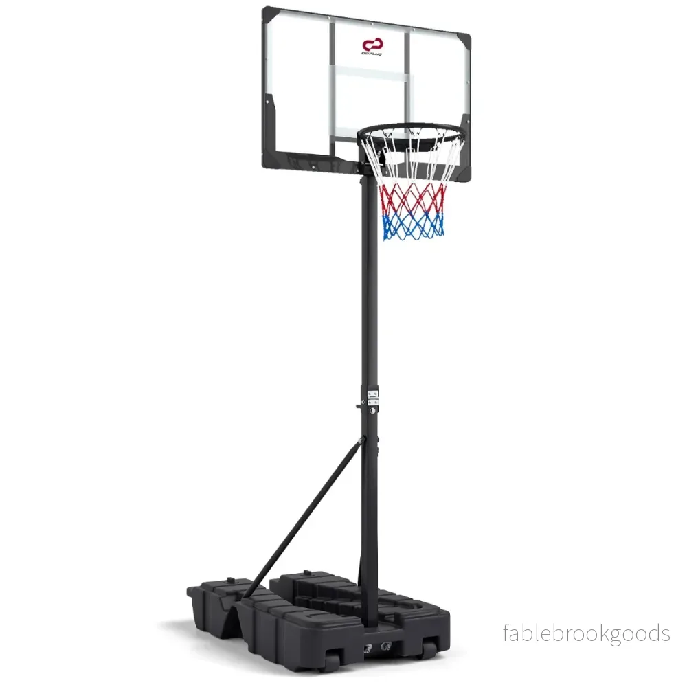 Höhenverstellbarer – Basketballkorb mit Ständer und Rädern, mobiles Korbsystem Ballaufbewahrung – 2 – Svart