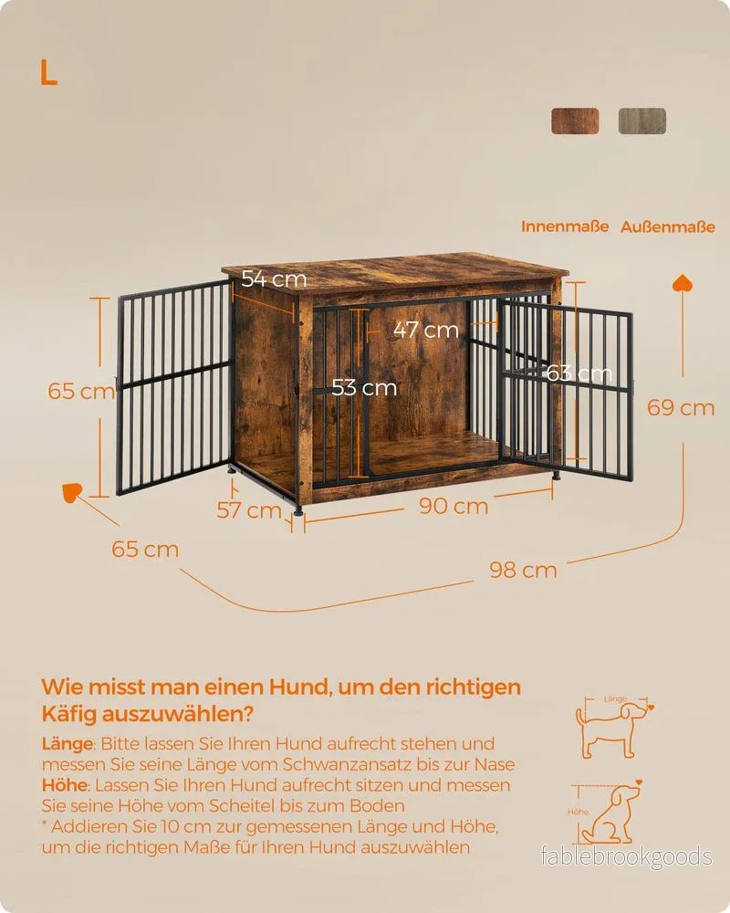Hundbur – Säker och snygg – Vintage Brun - Bild 2