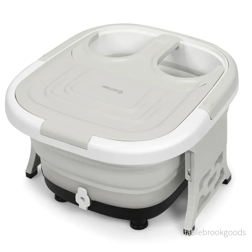 Fotbad – Massager bubbelpool med justerbar värmetemperatur – 42 x 40 x 24 cm – Grå