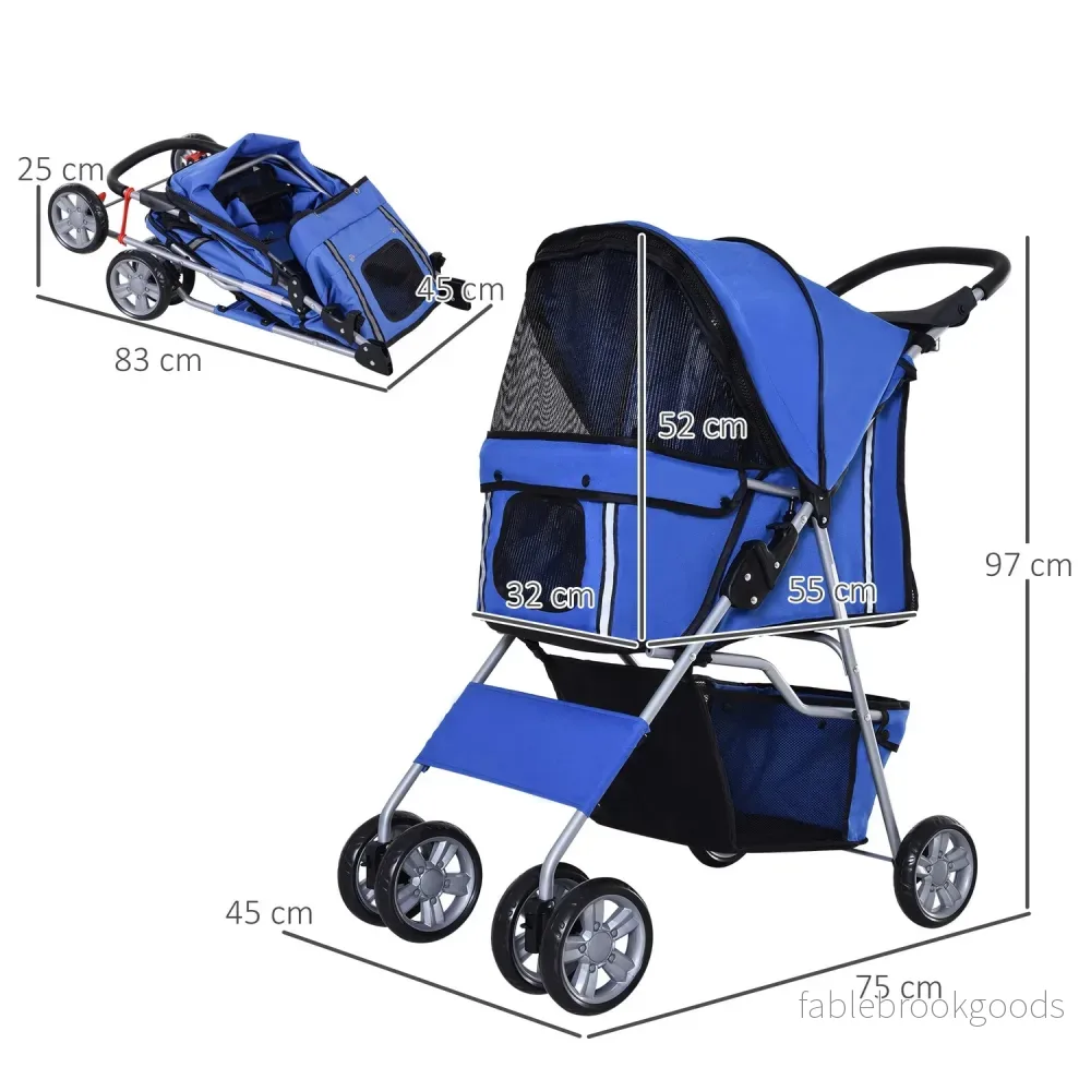 Hundvagn och joggingvagn, blå – husdjursvagn - Bild 3