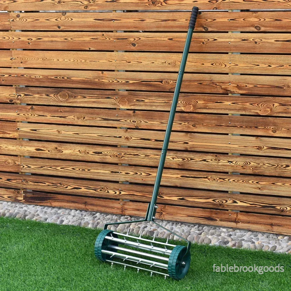 Gräsmatta – luftare rulle scarifier roller trädgård – Svart