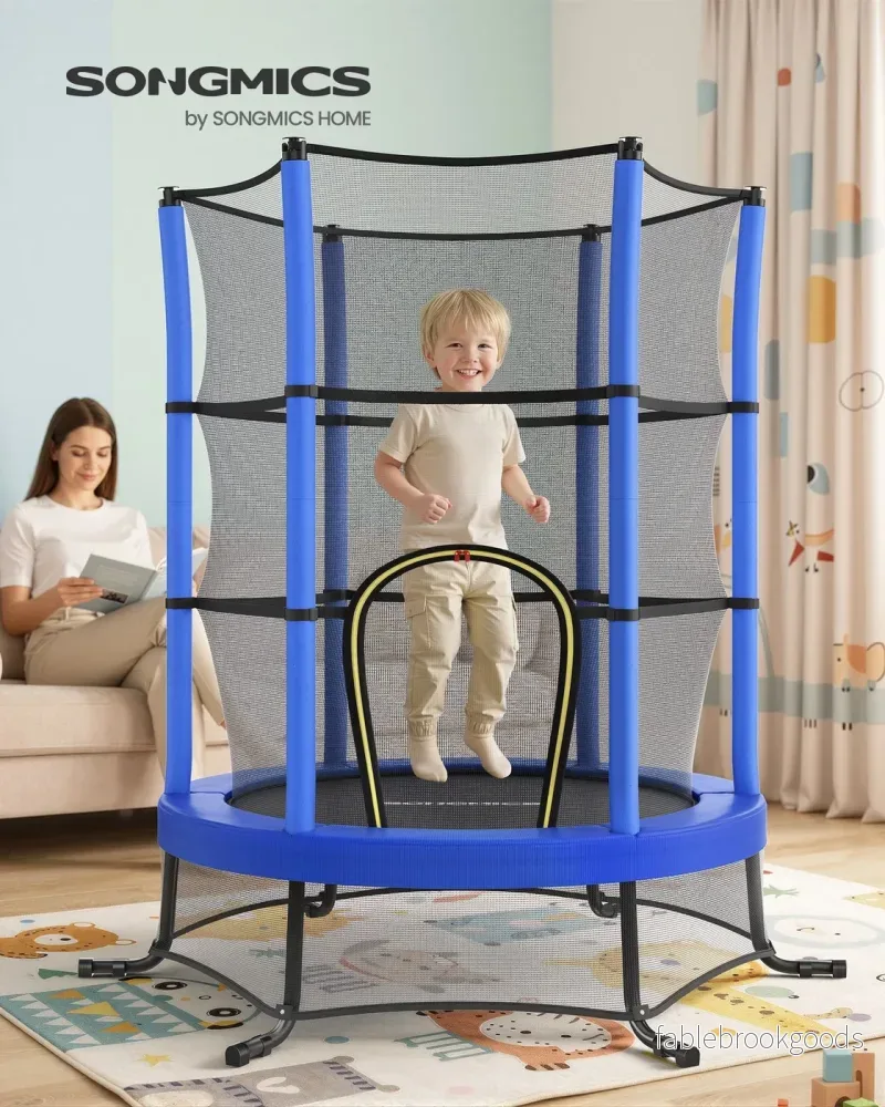 Kindertrampoline - 174 cm - Met Veiligheidsnet - Randbescherming - Blauw - Bild 2
