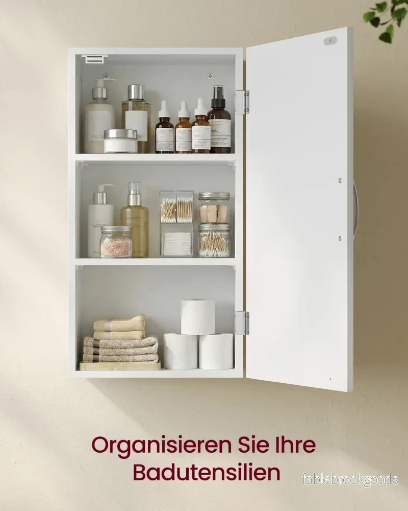 Badkamerkastje - 18 x 30 x 60 cm - Wandmontage - Wolkenwit - Max. belasting 25 kg - Bild 3