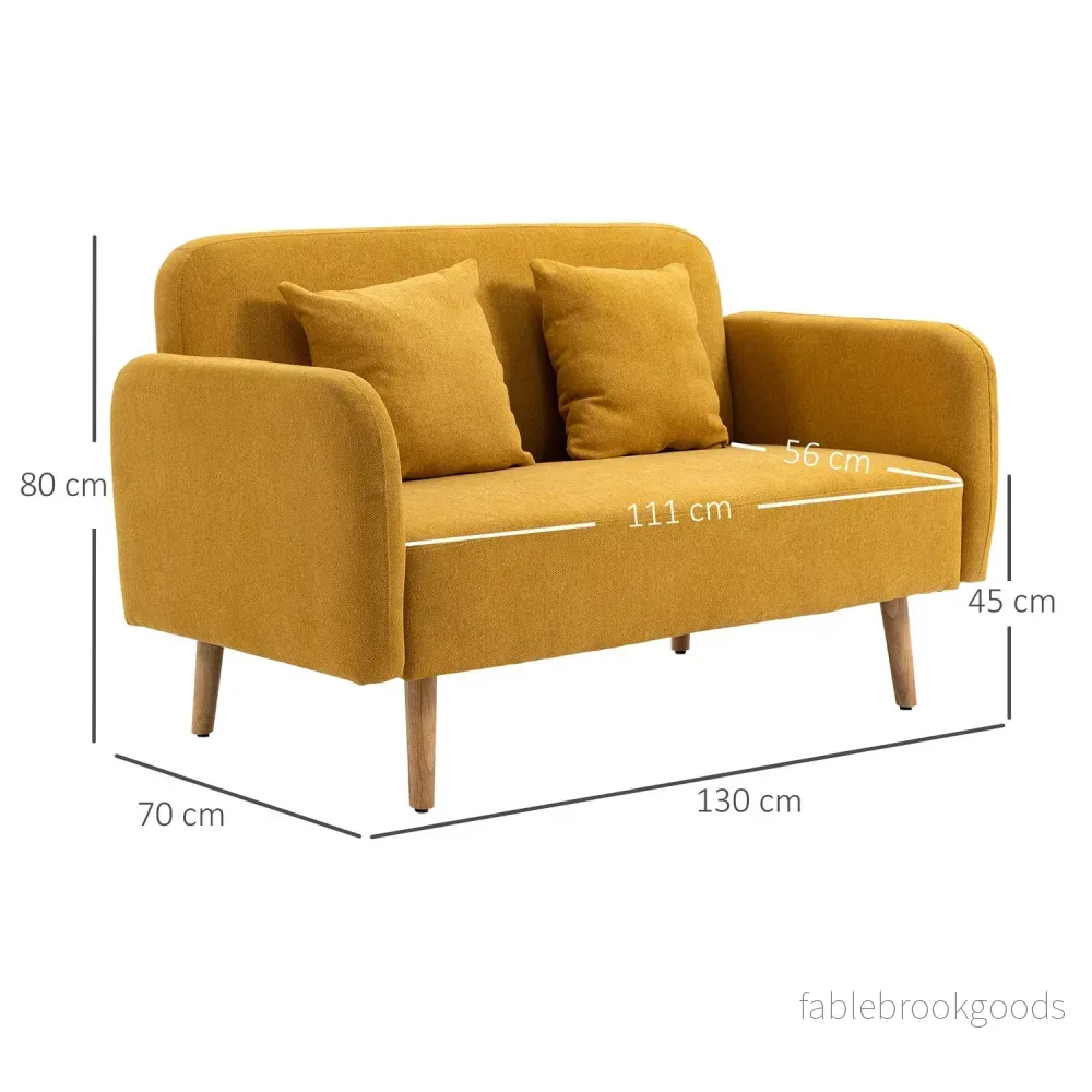 Kompakt dubbel Loveseat-soffa – Justerbar, sammetslen polyester - Bild 3
