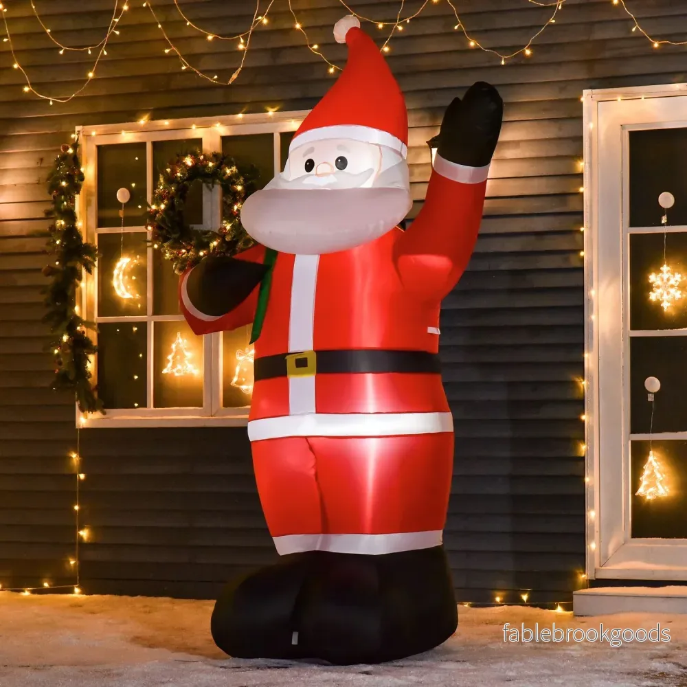 Uppblåsbar jultomte med LED-ljus, 2,4m, inomhus/utomhus - Bild 2