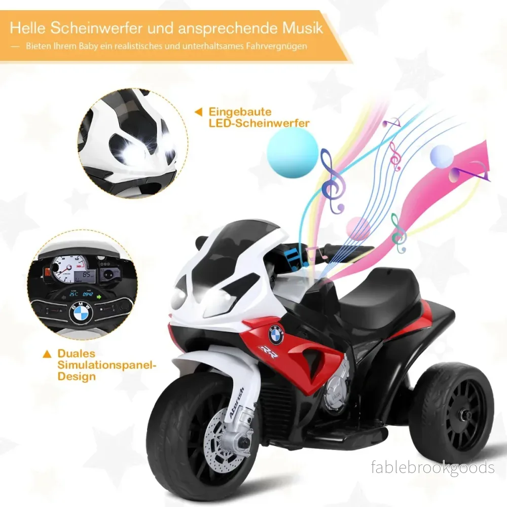 Barnmotorcykel – med träningshjul V elmotorcykel musik – 6 66 x 37 x 44,5 cm – Röd - Bild 2