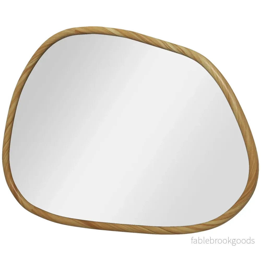 Asymmetrisk väggspegel 80x60cm – Träram, antioxiderad