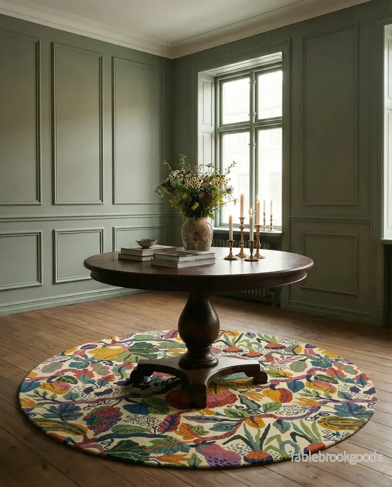 Måttanpassad Matta Heritage Garden Rund Cream Multi - Bild 2