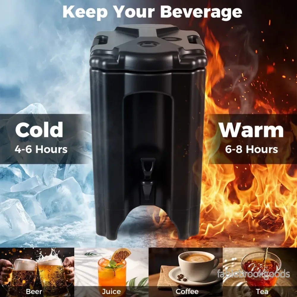 Dryckesdispenser – Med Hane Varm och Höggbar Isolerande Kanna – 16,5 L – Svart - Bild 3