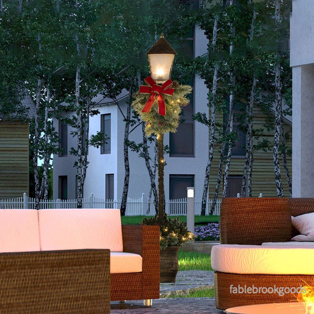 Metalljullykta med LED Fairy Lights, kottar och rosett - Bild 2