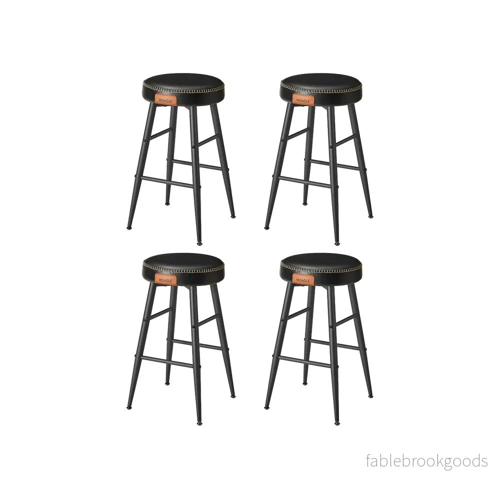 Barstolar Set om 2 – Industriell design – Ink Black