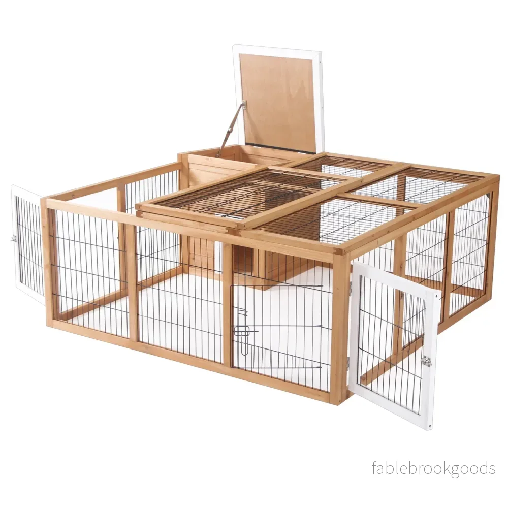 Kaninbur för smådjur, gran, 123x120x52 cm, utomhustak Kaninbur för smådjur, gran, 123x120x52 cm, utomhustak