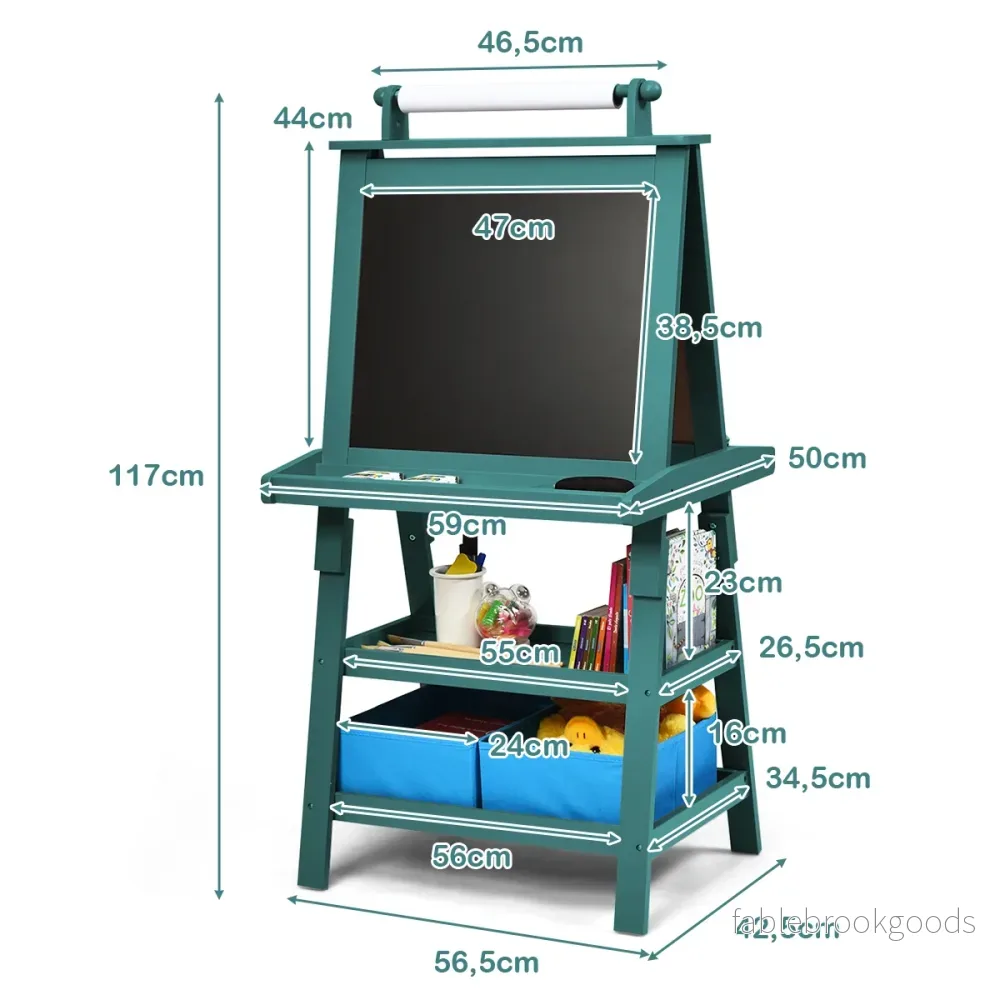 i – barnstafli Barntavla Dubbelsidig whiteboard och svarta ritpapper – 3 1 59 x 50 x 117 cm – Blå - Bild 2