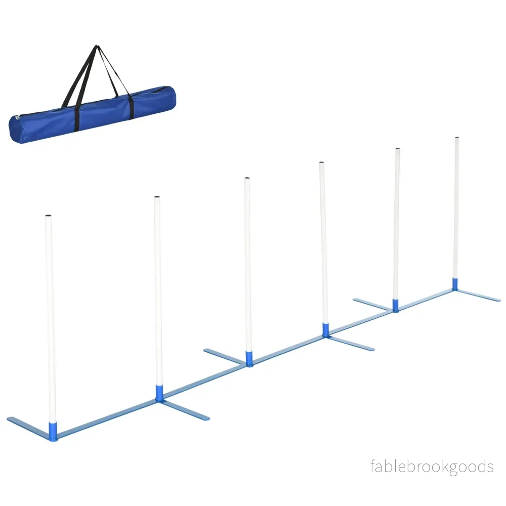 Hundträningsslalomstavar Set med Bärväska, 305x60x94 cm Hundträningsslalomstavar Set med Bärväska, 305x60x94 cm