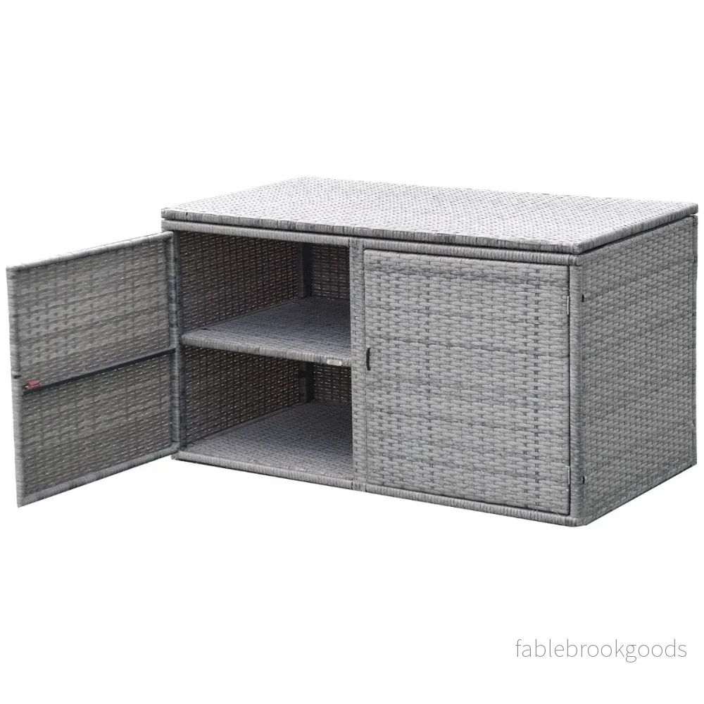 Terrasslåda – i rotting med kapacitet – 335 L 115 x 60 x 65 cm – Grå