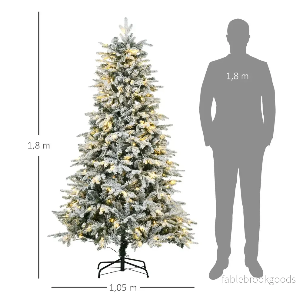 Konstgjord julgran med ljus, 180 cm, snöeffekt - Bild 3