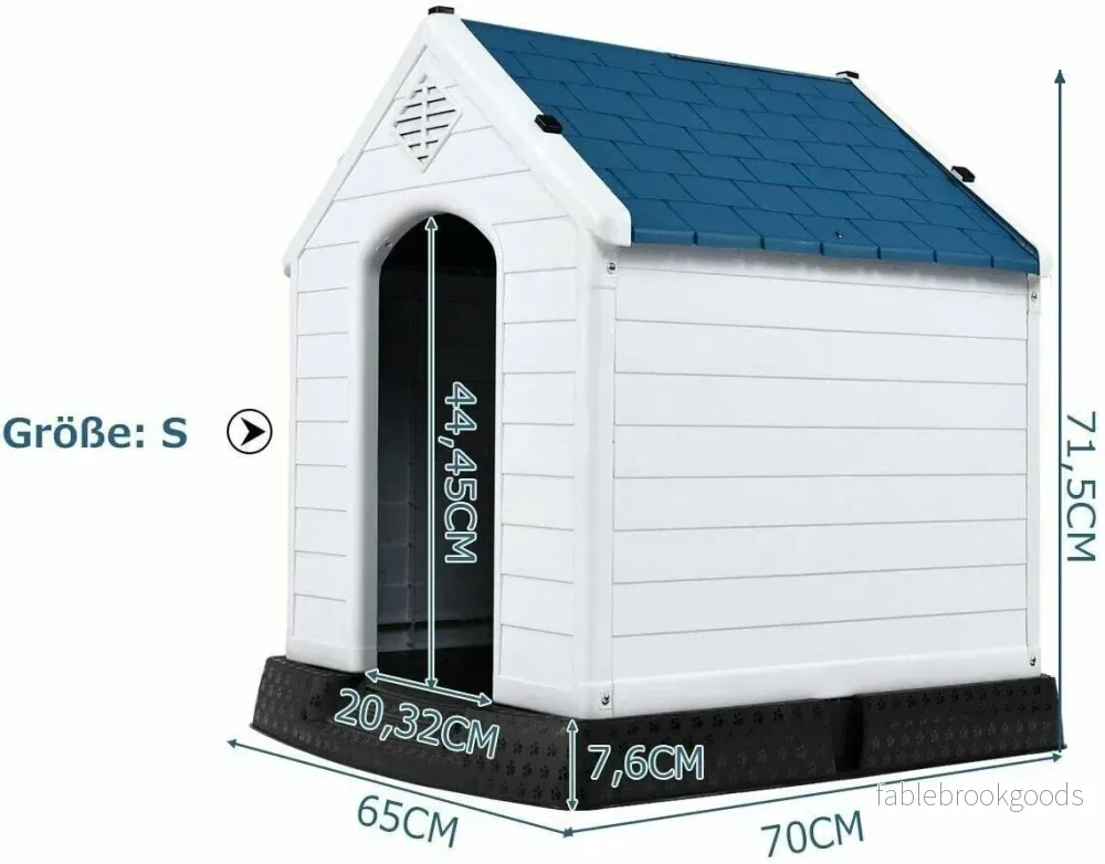 Dog – Kennel House Hundgrotta med förhöjt golv blått och vitt – Blå och vit - Bild 2