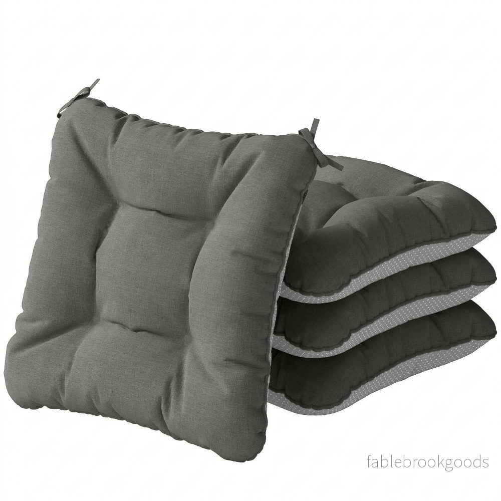 Set med 4 dynor till utomhusstolar, halkfria, 39,5x39,5x10 cm
