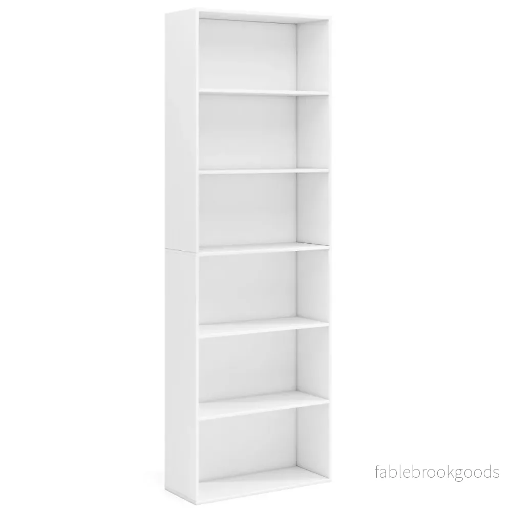 Bokhylla – med Kippskydds set Fristående Ställhylla Visning – 2 178 cm – Vit