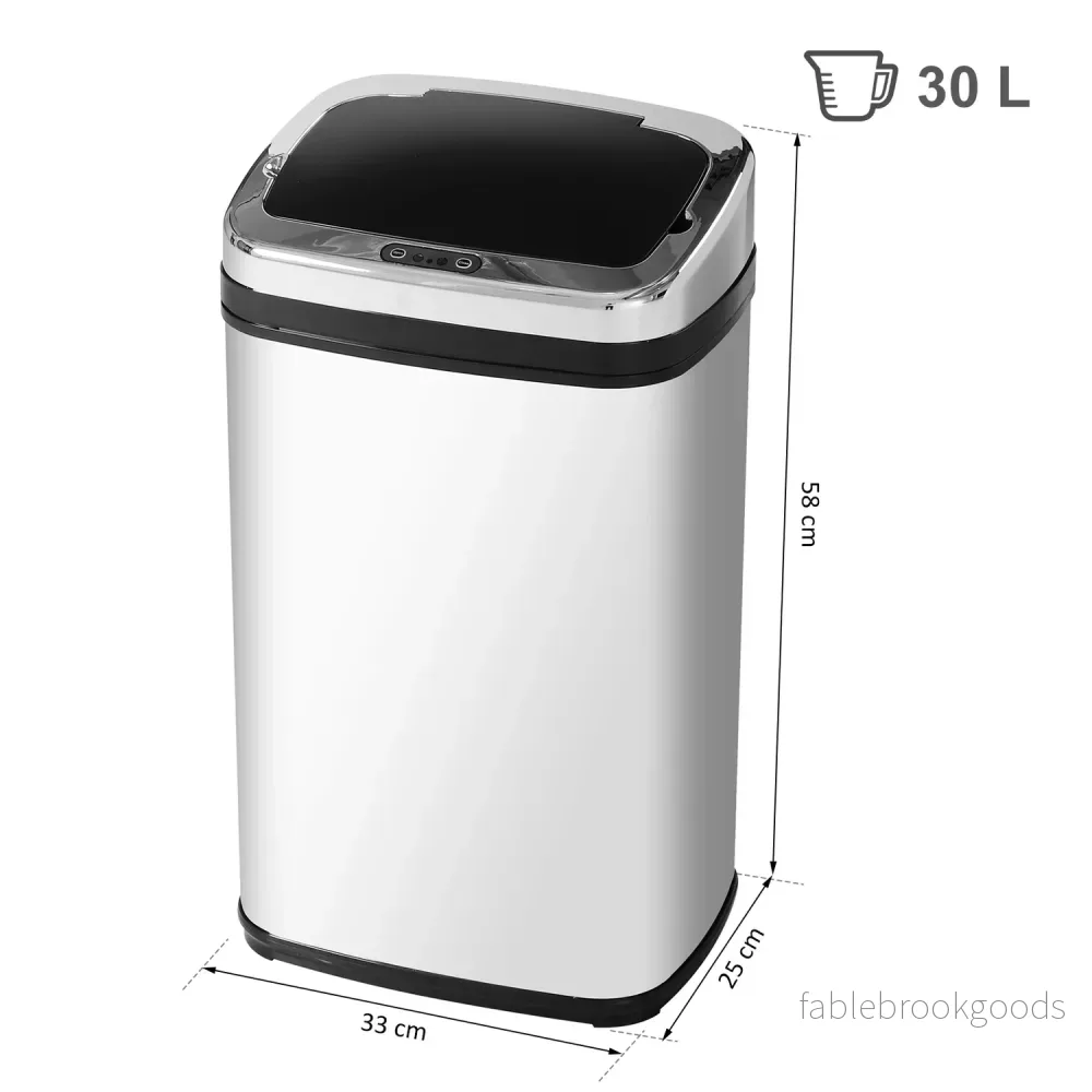 Automatisk sensorsoptunna, 30L, fyrkantig rostfritt stål - Bild 3
