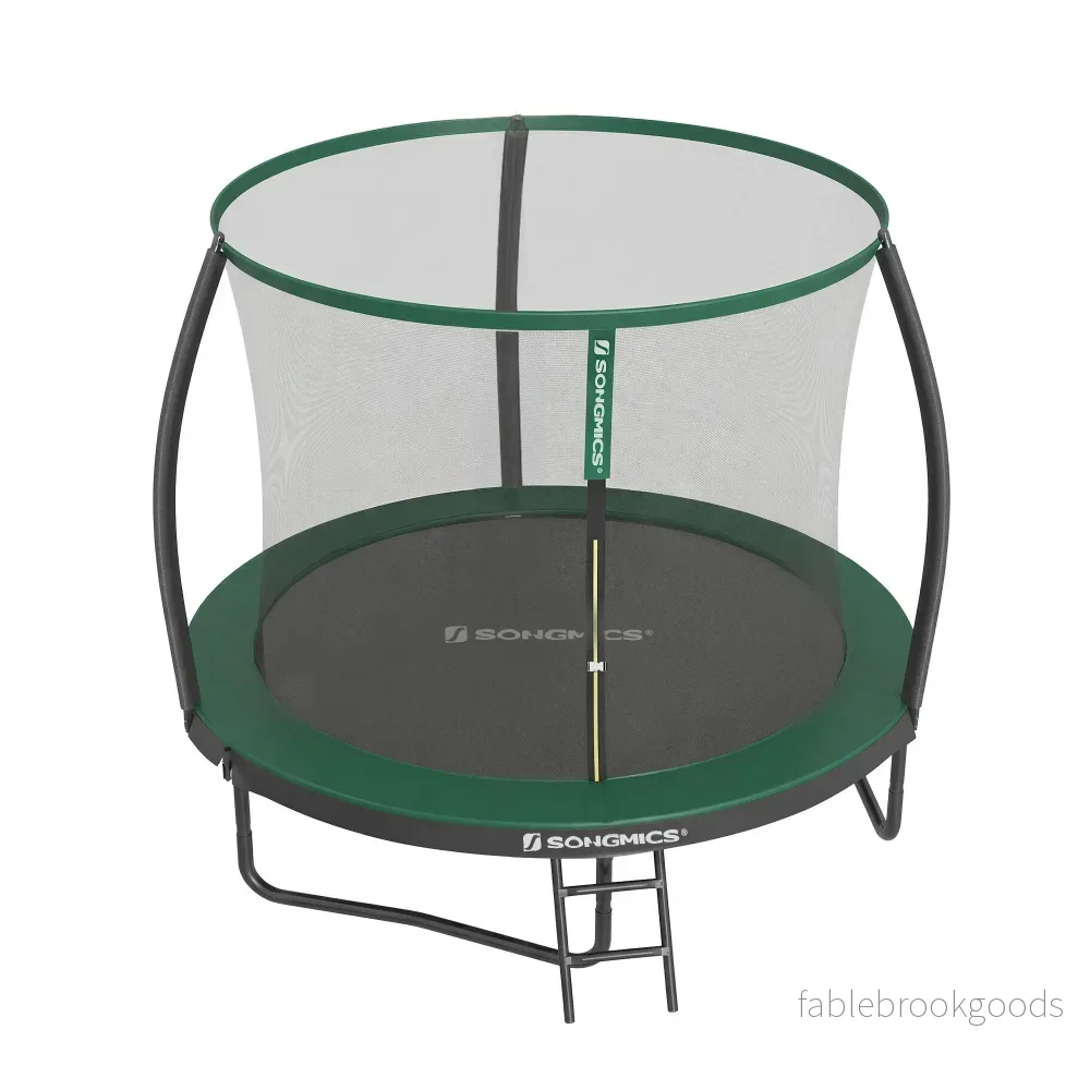 Tuintrampoline - 244 cm - Met Veiligheidsnet - Ladder - Zwart-Donkergroen - Bild 2