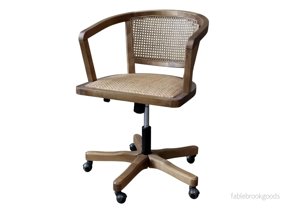 Skrivbordsstol i lantlig stil med rotting - Bild 2