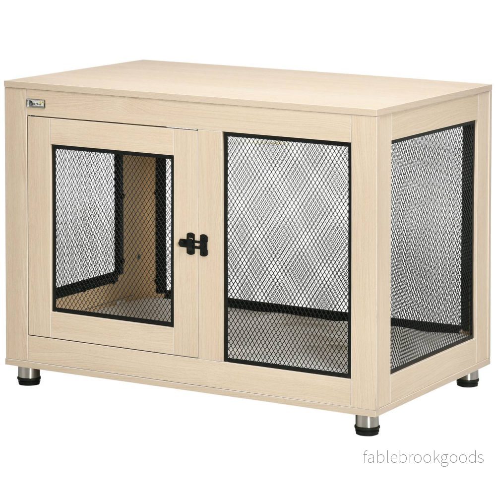 Hundbur med dyna, 2 dörrar, ek, 94x60x71,5 cm Hundbur med dyna, 2 dörrar, ek, 94x60x71,5 cm