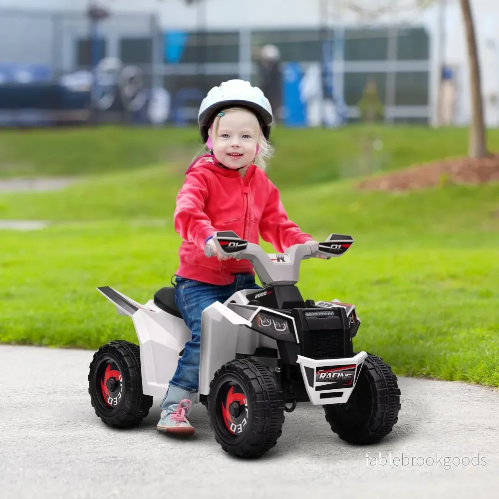 Electric Kids Quad – 6V, 2,5 km/h, 1,5–3 år, vit - Bild 2