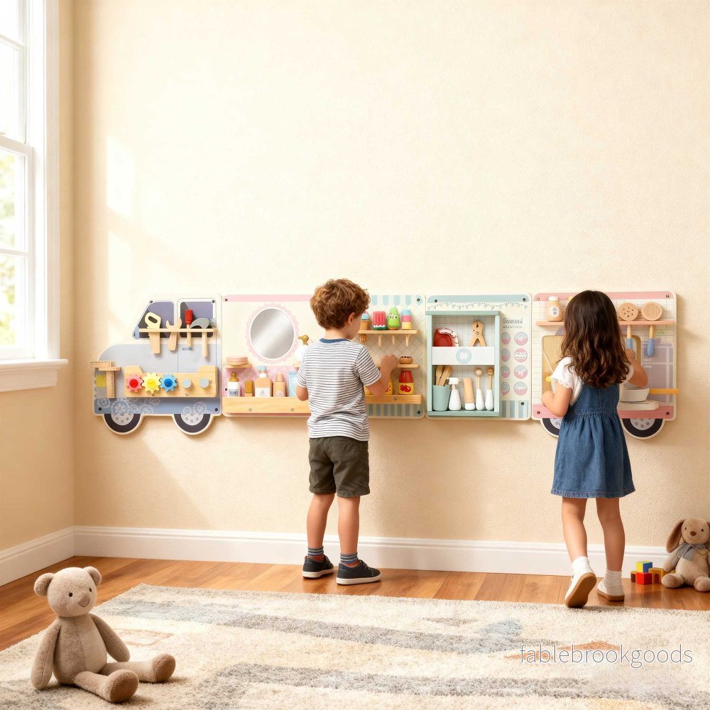 Montessori lastbilsvägg, aktivitetstavla, 163,8 cm, ålder 3+ - Bild 2