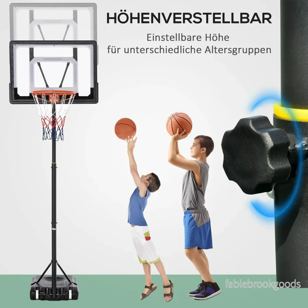 Höjdjusterbar utomhusbasketbåge med hjul, svart - Bild 3