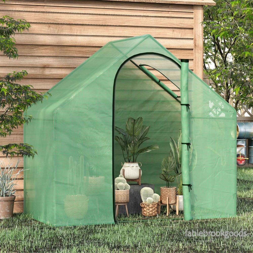 Tomatväxthus kall ram med fönster, dörr – stål, PVC, 180x100x168 cm - Bild 2